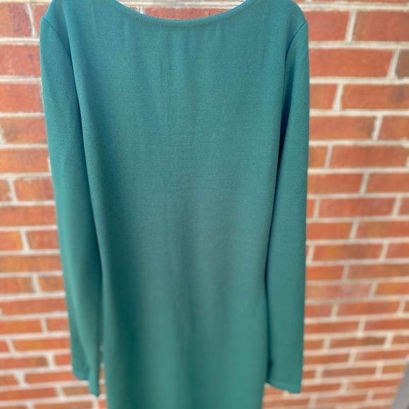 Backless Dress Slit Hem Long Sleeve Pencil Dress Zip-Up Bodycon Midi SMALL - Picture 4 of 7